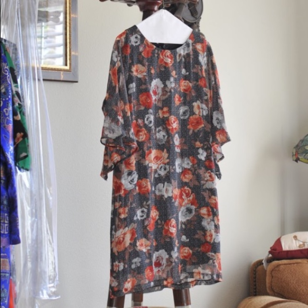 Sheer floral dress